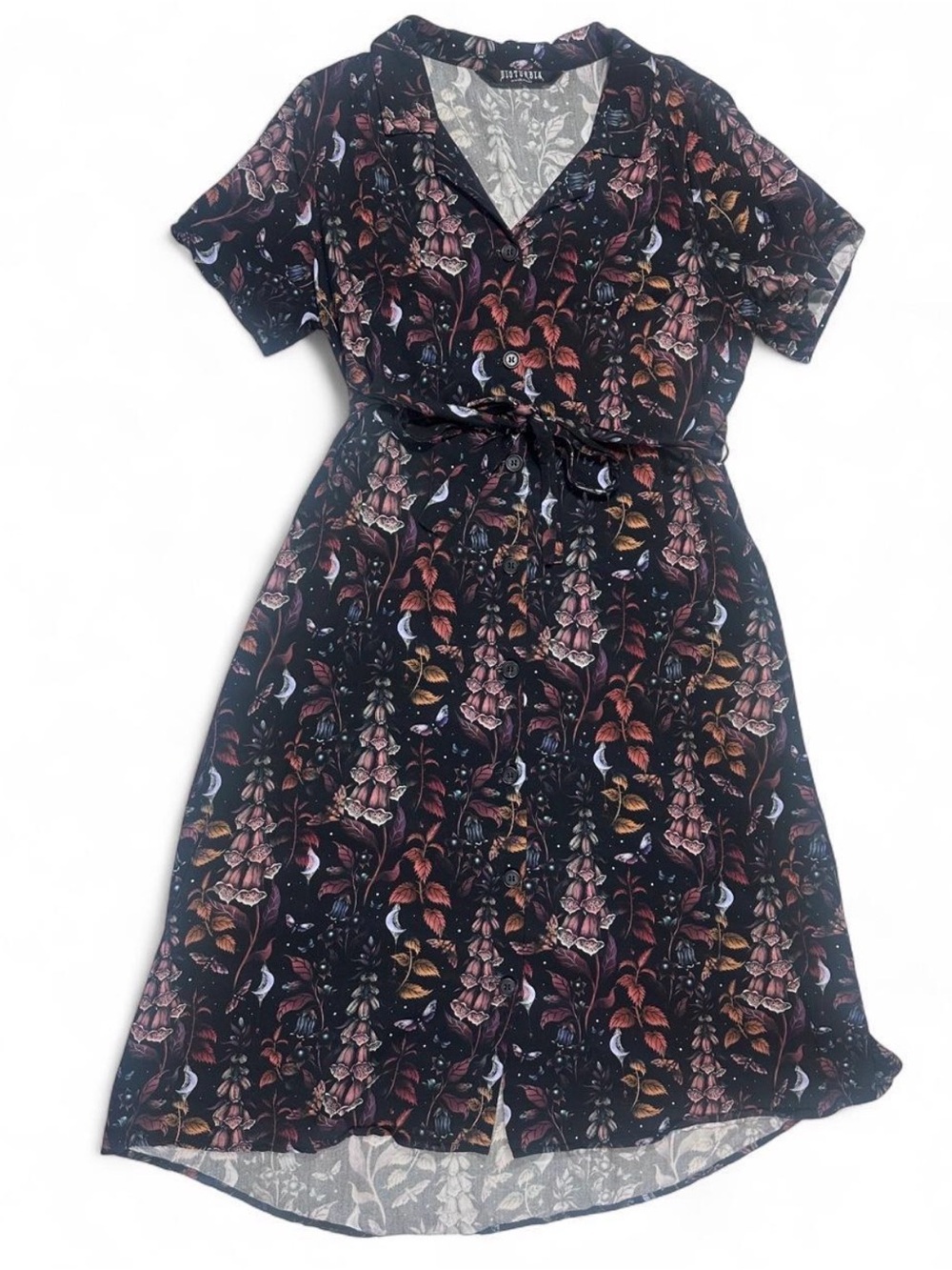 🕷️🌙 Disturbia Foxglove Midi Shirt Dress – US 10 🌙🕷️ - Picture 3 of 5